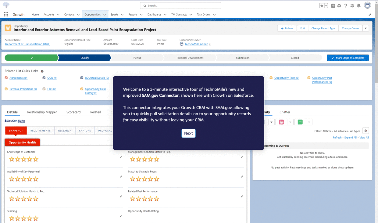 SAM.gov Connector on Salesforce Tour